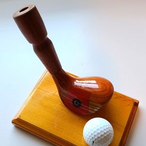 Vintage Golf Club Titleist ball pen holder office / home decor plaque
